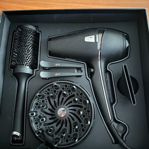GHD Air Ionic professional hair dryer with diffuser kit 2100W black new