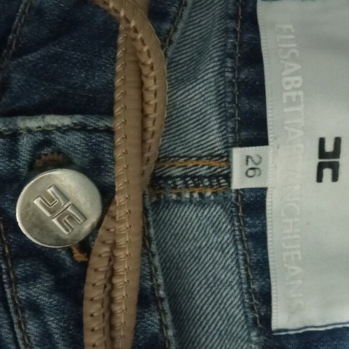 Elisabetta Franchi denim shorts size 26 with belt like new, blue