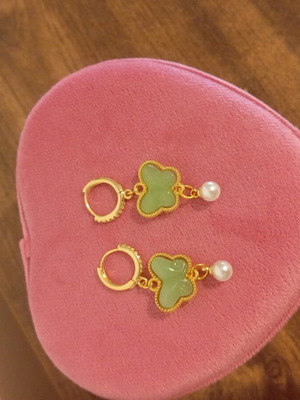 Steel butterfly earrings with precious stone long new