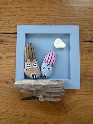 Wooden handmade frame with sea materials 11.8x11.8 new