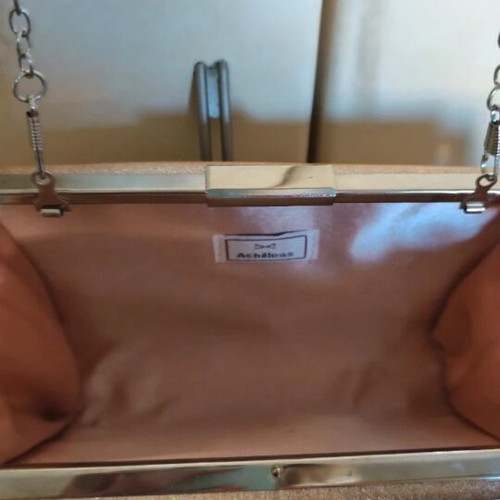 Achilleas Accessories Evening Clutch Shoulder Bag like new, pink metallic