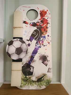 Candle with football decorative frame new, handmade scented
