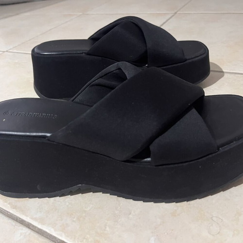 Stradivarius platform sandals, black, size 37