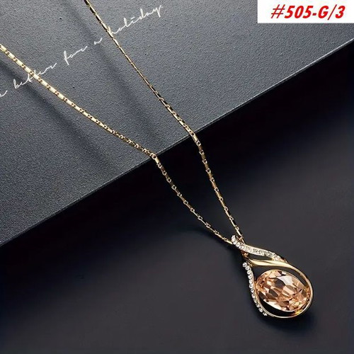 Necklace and earrings set of 3 pieces golden color, new