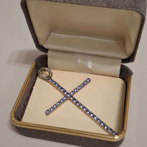 Purple cross like new with box