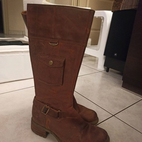 Timberland women's boots size 37 used, brown knee-high