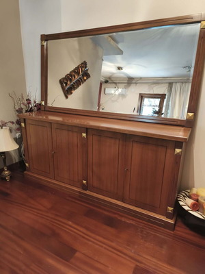 Buffet with mirror like new made of solid walnut wood