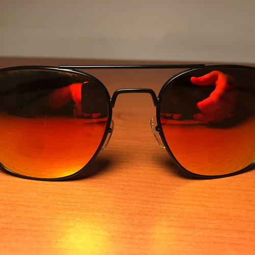 Sunglasses like new with orange/red mirror lenses