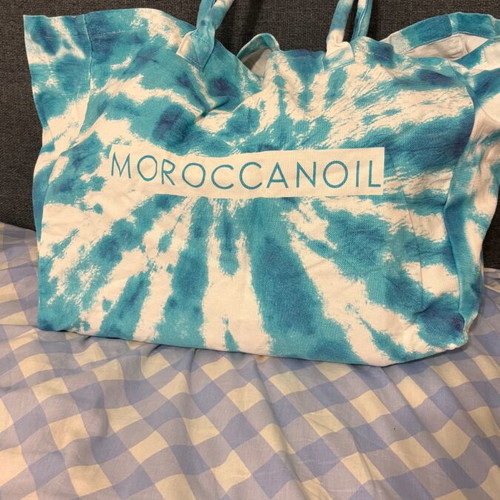 Moroccanoil Large Beach Bag new, blue and white, durable canvas