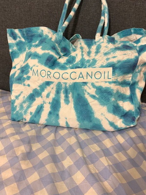Moroccanoil Large Beach Bag new, blue and white, durable canvas