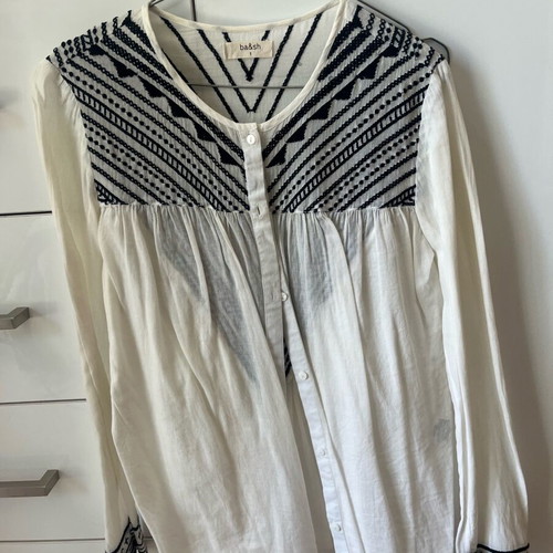 Ba&sh embroidered shirt small like new, black and white