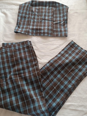 V/S Sport plaid set top (S) and pants (L) like new