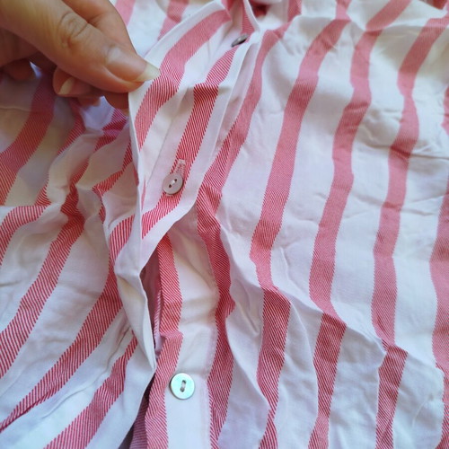 Striped women's sleeveless summer shirt Stradivarius like new, white and pink