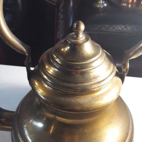 Bronze teapot old used, 33cm height