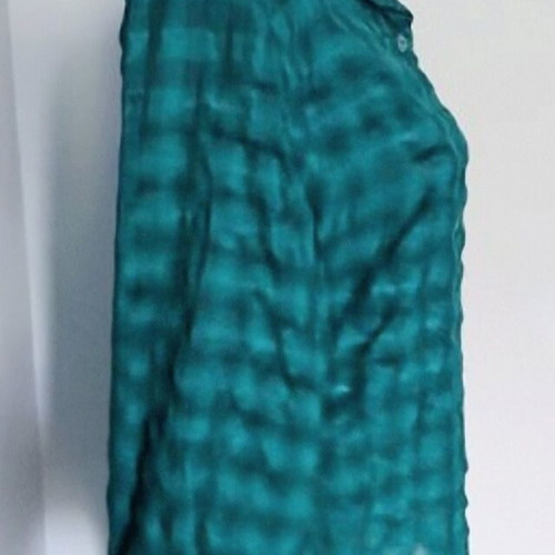 Green silk shirt Burda model like new, sizes L XL
