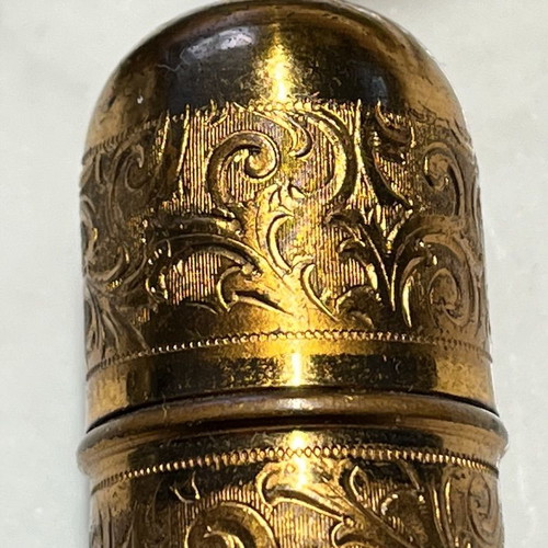 Needle Case used, gold-plated Austrian 1900-1930