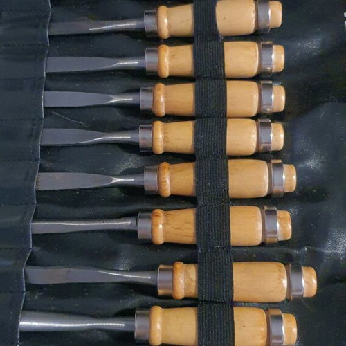 Woodworking tools used, set of 12 with case