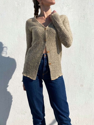 Max & Co knitted cardigan used, size S, beige gold