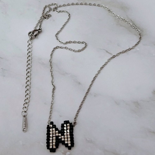 Handmade monogram necklace with Miyuki beads