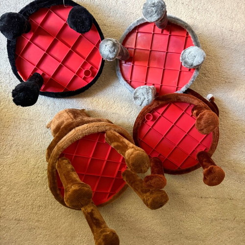 Plush children's stools used, set of 4 animal designs with removable fabric