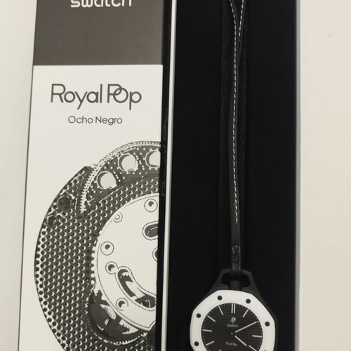 Swatch Royal Pop black wristwatch with bracelet