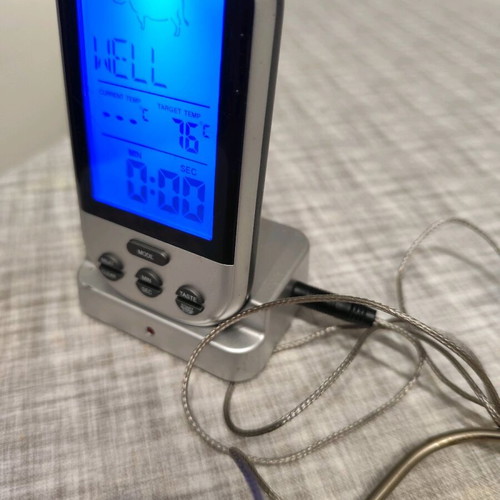 Wireless meat thermometer used
