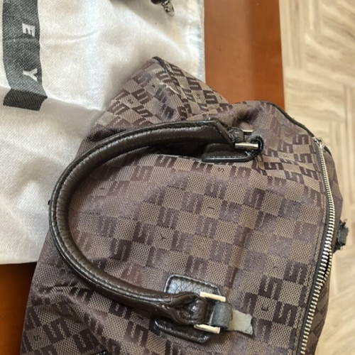 Sisley barrel bag used, brown, shoulder and hand