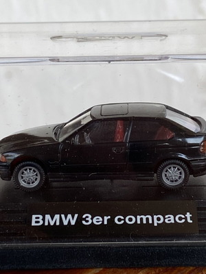 BMW E36 Compact 3 Series black plastic model 1:87 scale Wiking new