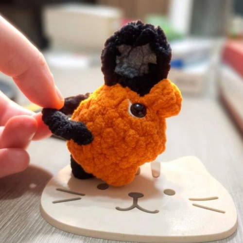 Pochita Handmade Crochet Keychain Inspired by Chainsaw Man