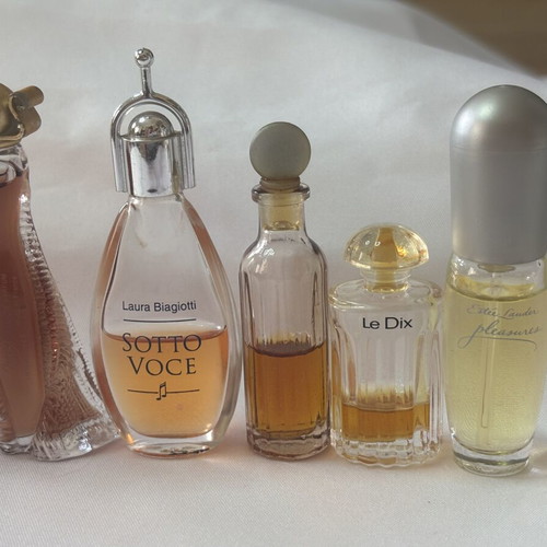 Mini perfume set used, Lalique, Kenzo, Givenchy, Laura Biagiotti, Balenciaga