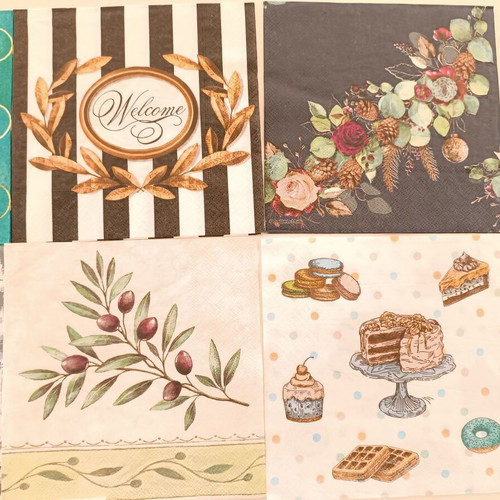 Collection of 8 new napkins for crafts and decoupage