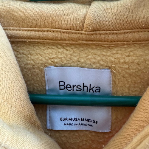 Bershka hoodie used, size Medium, mustard color
