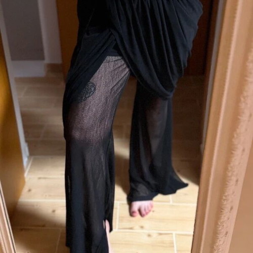Fashion Nova black palazzo pants with inner shorts, XL-XXL