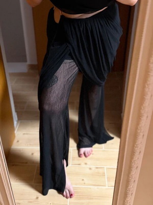 Fashion Nova μαύρη παντελόνα με εσωτερικό σορτσάκι, XL-XXL