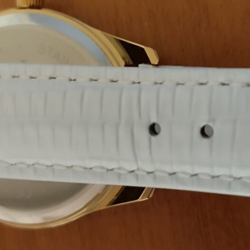 Helena Vera Elegant Women's Quartz Watch, White Leather Strap