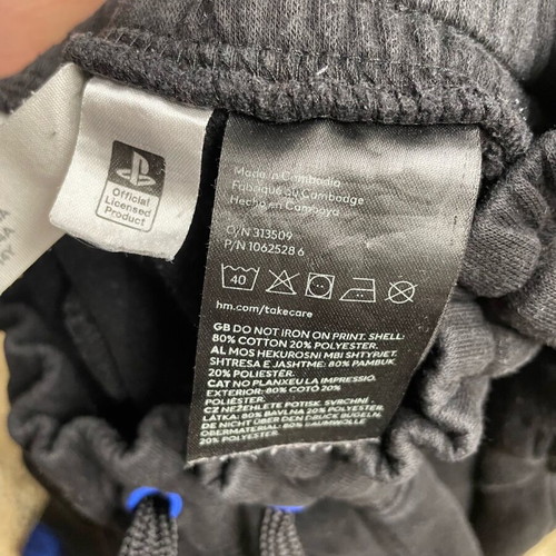 Pants Playstation H&M σαν καινούργιο, μαύρο και μπλε, ελαστική μέση