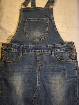 Abysse Blue Denim Salopette Like New With Adjustable Strap