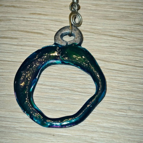 Handmade earrings green-blue