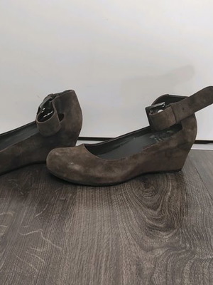 Logan suede pumps used, gray, size 37