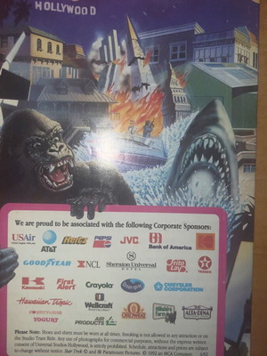 Universal Studios 1990 ET Jaws prospectus