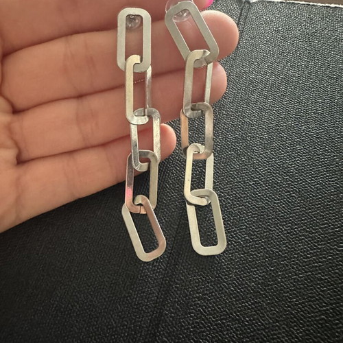 Chain drop earrings silver, like new