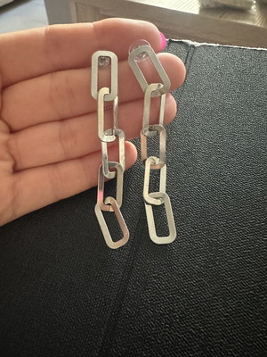 Chain drop earrings silver, like new