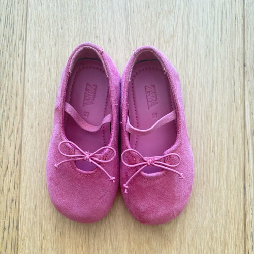 Zara suede ballerinas with leather insole size 21 new