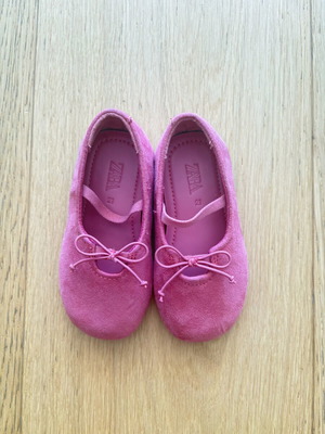 Zara suede ballerinas with leather insole size 21 new