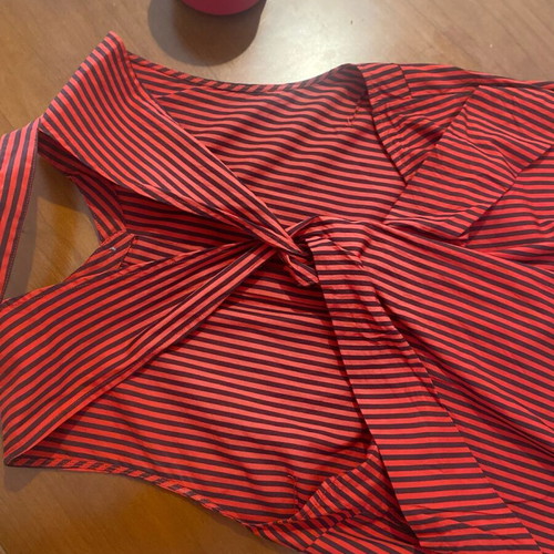 3-1 Fillip Lim shirt with unique back tie, like new, black and red