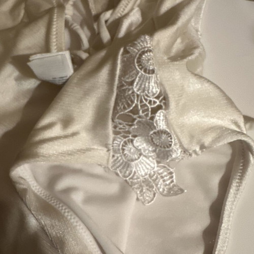 White one-piece swimsuit with lace like new