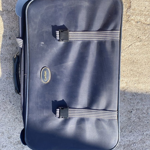 Carlton vintage set of 2 navy blue suitcases used