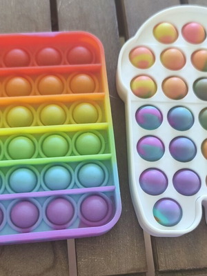 Pop It Fidget toy, rainbow, set of 2