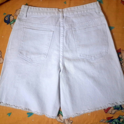 Shein White Denim Bermuda Shorts Size S Like New