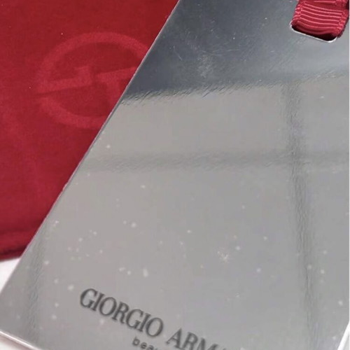 Giorgio Armani makeup mirror with velvet pouch